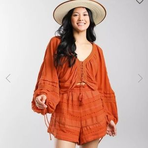 Free People Orange Boho Set